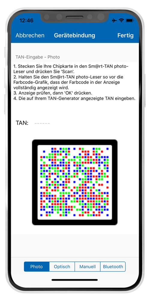 VR-BankingApp Schritt 3: TAN-Verfahren benötigt